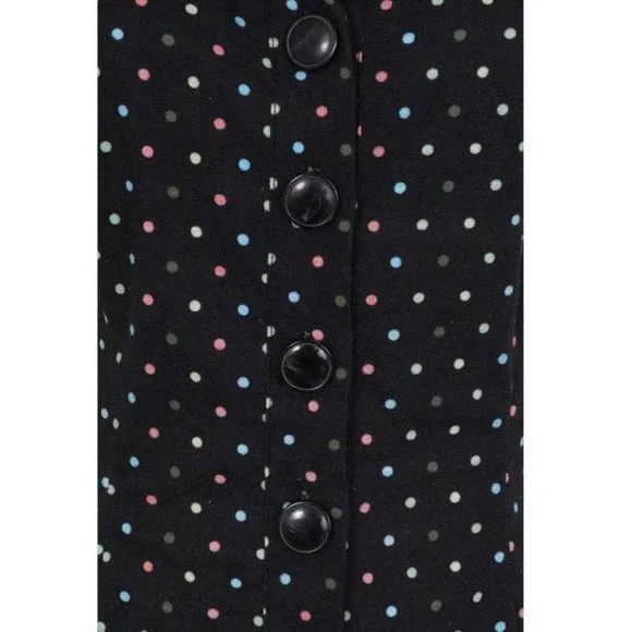 1950s Black and Multicolor Polka Dots Brette Swing Dress - Picture 5 of 8